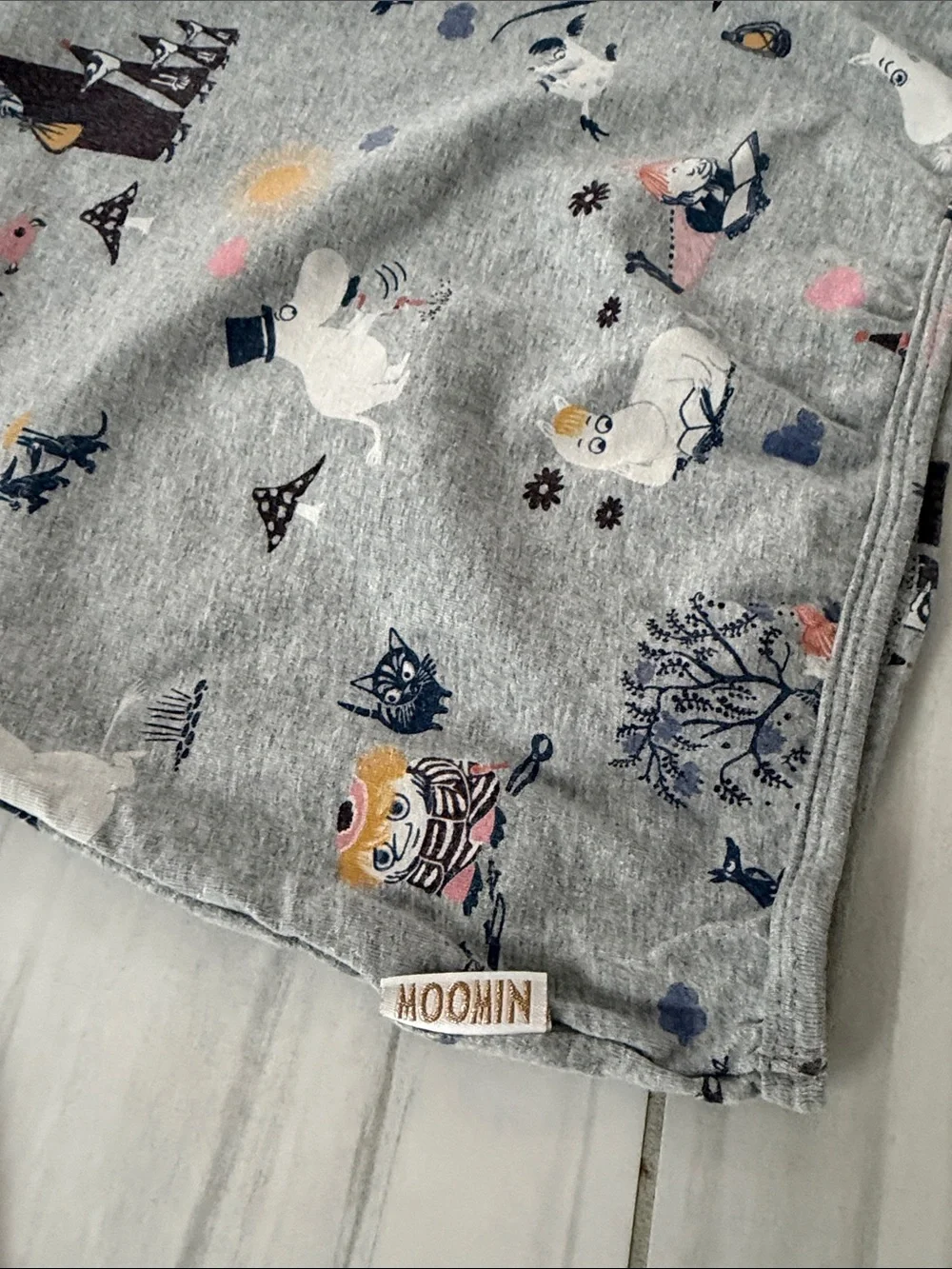 Moomin Characters Grey 100% Cotton Long Sleeved Top Size 74 cm